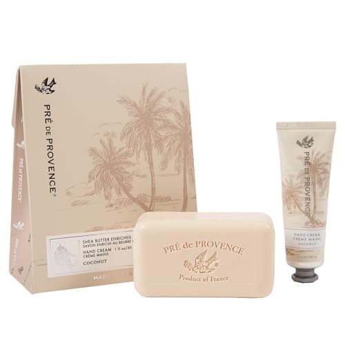 Pre de Provence Bath & Body Gift Set - Moisturizing Shea Butter Soap & Hand Cream, 150g & 1oz