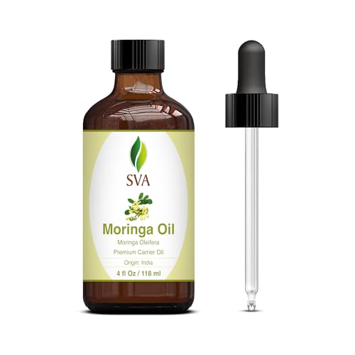 SVA Moringa Seed Oil - Nourishing Hair & Skin Treatment, 100% Natural Carrier Oil - 4 Fl Oz
