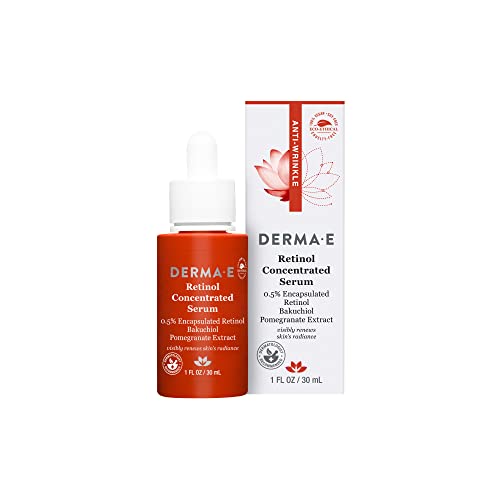 DERMA E Face Serum - Anti-Wrinkle Retinol for Youthful Radiance, Natural Ingredients - 1 Fl oz