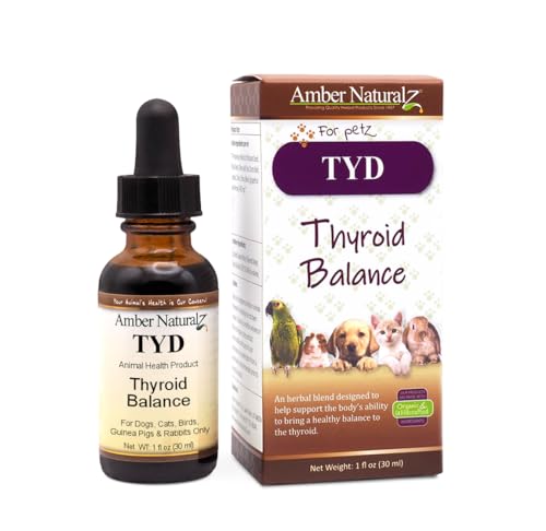 Amber NaturalZ TYD Thyroid Balance Pet Supplement - Hormone Support, Herbal Blend - 1oz