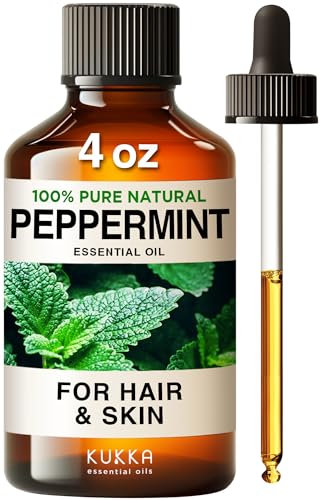 Kukka Peppermint Oil - Invigorating Mint Scent for Hair, Skin & Aromatherapy - 4 Fl Oz