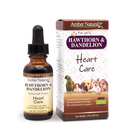 Amber NaturalZ Pet Supplement - Heart Care for Dogs, Cats, Birds, and Small Animals - 1oz