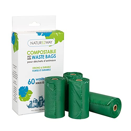 NatureZway Pet Waste Bags - Compostable, Supports Clean Parks & Happy Pets - 60-Pack