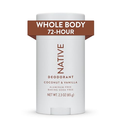 Native Whole Body Deodorant Stick - 72 Hour Odor Protection, Aluminum-Free with Coconut & Vanilla