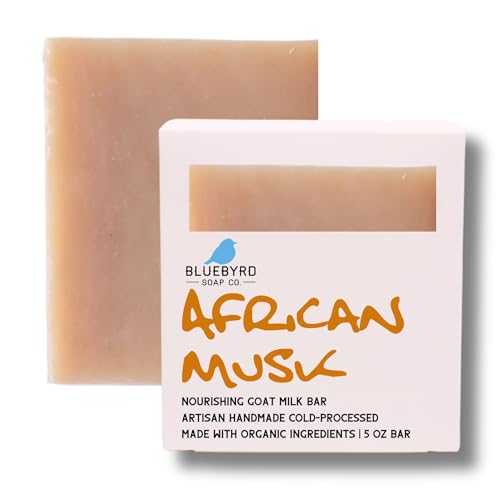 BLUEBYRD Soap Co. African Musk Bar Soap - Moisturizing Goat Milk & Organic Oils - 4.6oz