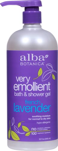 Alba Botanica Body Wash - Hydrating Lavender Gel for Normal to Dry Skin, 100% Vegetarian