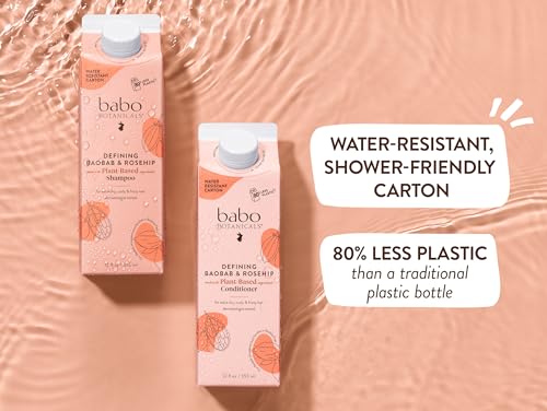 Babo Botanicals Baobab & Rosehip Conditioner - Smooths Extra Dry Curls, Vegan - Citrus Cedarwood