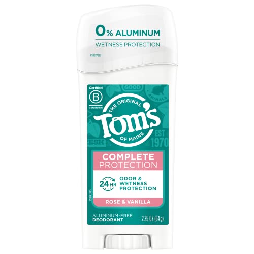 Tom's of Maine Natural Deodorant - 24-Hour Odor Protection, Vegan, Rose & Vanilla - 2.25oz