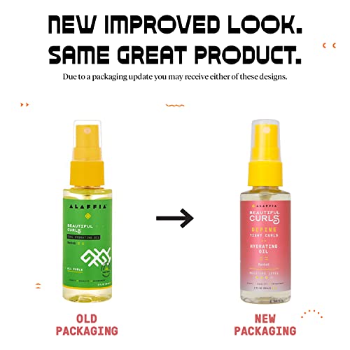 Alaffia Hair Oil Spray - Moisturizes & Strengthens Curly Hair with Argan & Baobab - 2 Fl Oz