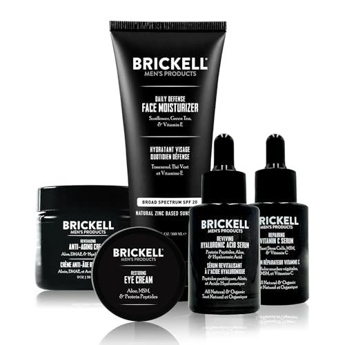 Brickell Men's Skin Care Set - Anti-Aging Routine with Natural Ingredients - Gift Set