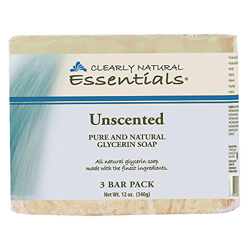 Essentials by Clearly Natural Bar Soap - Hydrating, pH Balanced, Unscented - 4oz, Pack of 3