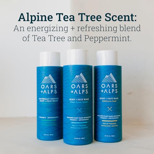 Oars + Alps Men's Body Wash - Deeply Moisturizing, Antioxidant-Rich, Alpine Tea Tree - 2 Pack