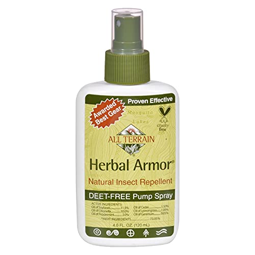 All Terrain Herbal Armor Bug Spray - DEET-Free, Non-Irritating, Safe for Sensitive Skin - 4oz