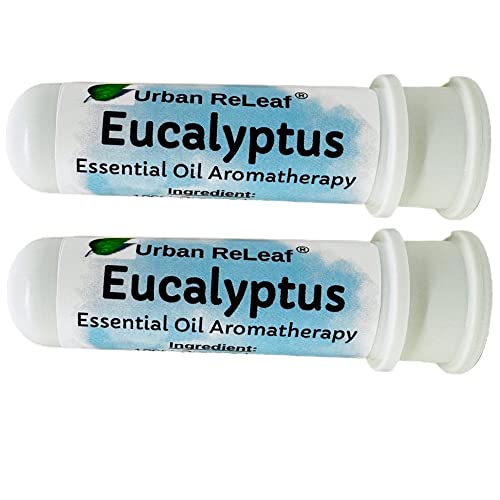 Urban ReLeaf Eucalyptus Essential Oil Inhalers - Pure, Alcohol-Free, Handmade in USA - Set of 2
