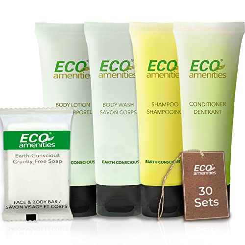 Eco Amenities Hotel Toiletries Set - Natural Ingredients, Travel Sizes - 150 Pieces