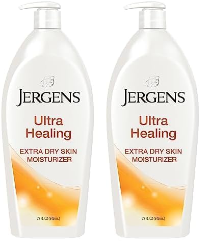 Jergens Ultra Healing Moisturizer - Nourishes Extra Dry Skin, Hydralucence Blend, 32oz (Pack of 2)