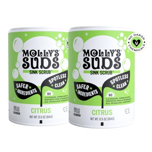 Molly's Suds Sink & All-Purpose Scrub - Removes Stains & Grease, Citrus Scent - 2 Pack