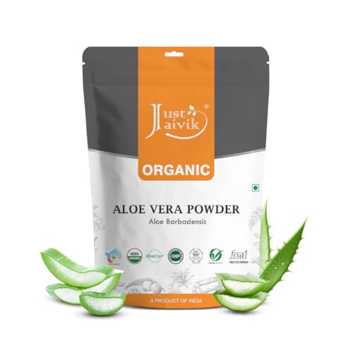 Just Jaivik Organic Aloe Vera Powder - 100% Raw Superfood, USDA Certified - 227g