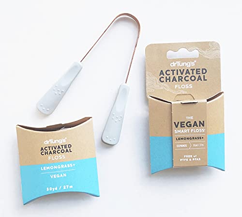 drTung's Activated Charcoal Tongue Scraper - Plaque Adsorption, Copper Design - Travel Friendly