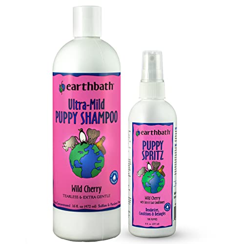 earthbath Wild Cherry Puppy Shampoo - Tearless, Natural Ingredients, Cruelty-Free - 1 Set