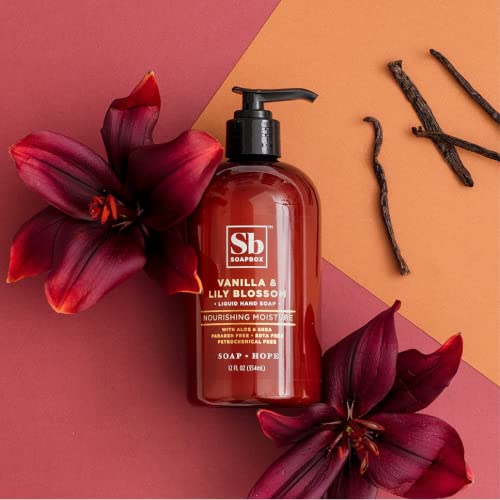 Soapbox Liquid Hand Soap - Moisturizing Vanilla & Lily, Vegan, Cruelty Free - 12oz Pump, 3-Pack