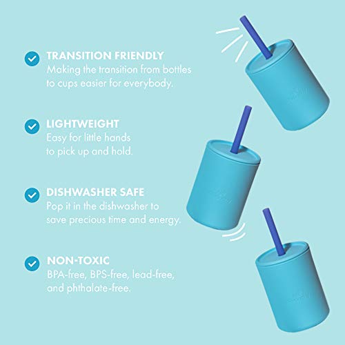 Avanchy Baby Bib & Mini Silicone Cup Set - Safe, Adjustable, Supports Baby-Led Weaning - 5oz