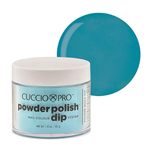Cuccio Colour Powder Nail Polish - Rich Caribbean Sky Blue, Durable Finish, 2oz