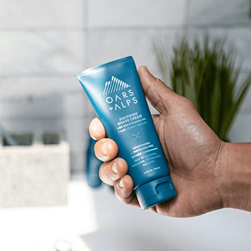 Oars + Alps Men's Shaving Cream - Moisturizing Aloe & Coconut Oil, Fresh Ocean Splash - 3.4 Oz