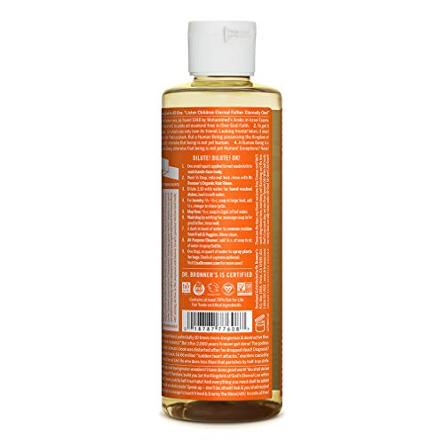 Dr. Bronner's Body Soap - Organic Oils for Acne-Prone Skin, Vegan, 8oz Concentrated Liquid