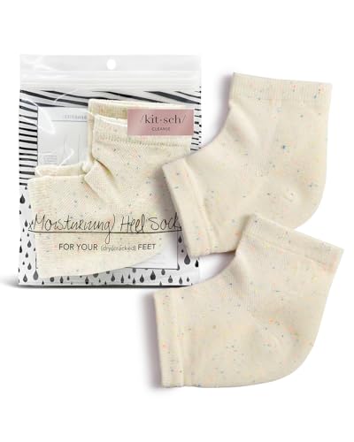 Kitsch Moisturizing Gloves - Nourish Dry Cracked Skin, Soft Cotton, Reusable Pair for Home & Travel