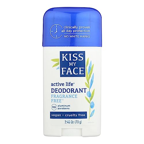 Kiss My Face Deodorant - Long-Lasting Odor Protection, No Aluminum - 2.48oz Stick