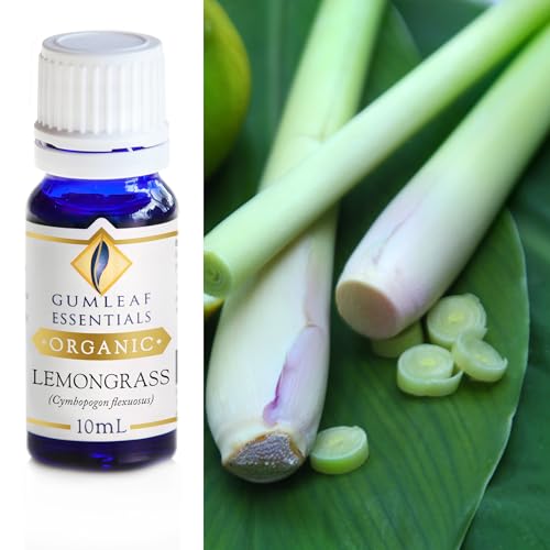 Gumleaf Essentials Organic Lemongrass Essential Oil - 100% Pure, Vegan, Certified Organic - 10ml