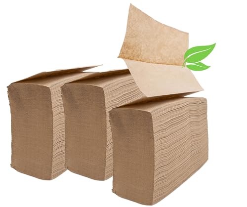 Brown Unbleached Z-Fold Paper Towels - 100% Recycled, Chemical-Free - 1000ct Tri-Fold