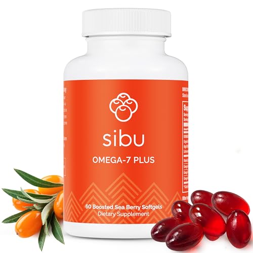 Sibu Omega-7 Plus Softgels - Supports Skin, Heart & Bone Health, 365mg Omega-7, 60ct