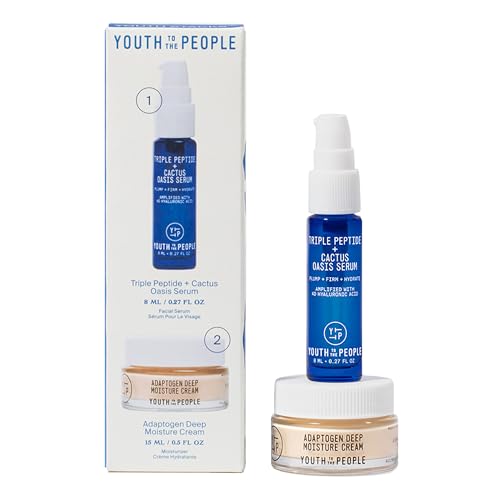 Youth To The People Face Care Set - Plumping Serum & Moisturizer for Hydrated Skin - 8ml + 15ml