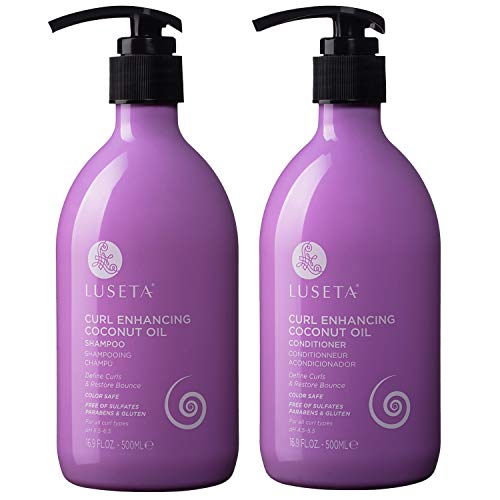 Luseta Curly Hair Shampoo & Conditioner Set - Boosts Bounce, Defines Curls, Sulfate Free - 16.9oz x2