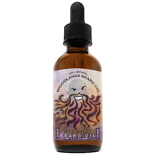Woodlands Beard Co. Patchouli Beard Oil - Deeply Hydrating, 100% Natural Oils - 2 oz.