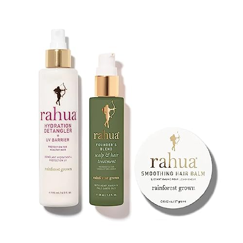 Rahua Hair Care Set - Hydrating Detangler, Scalp Treatment, Smoothing Balm - UV Protection