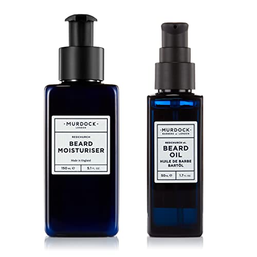 Murdock London Beard Oil & Moisturizer Set - Softens & Strengthens Facial Hair - 5.1oz & 1.7oz