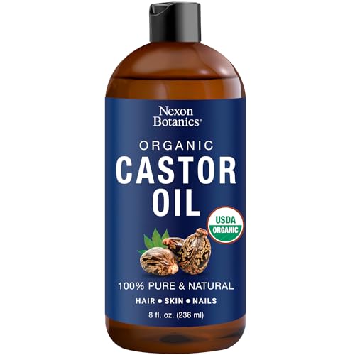 Nexon Botanics Organic Castor Oil - Nourishes Hair & Skin, Promotes Growth - 8 fl oz