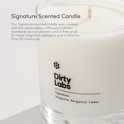 Dirty Labs Signature Candle - Luxe Magnolia, Bergamot, Cedar Blend, Vegan, Non-Toxic - 12oz