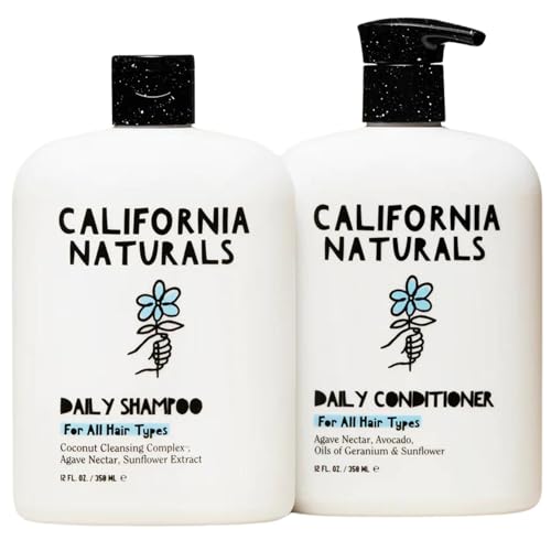 California Naturals Hair Care Set - Nourishing Shampoo & Conditioner, Vegan, 12 fl oz