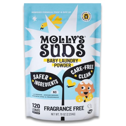 Molly's Suds Baby Laundry Detergent - Gentle Stain Removal for Newborns, Fragrance Free - 79oz