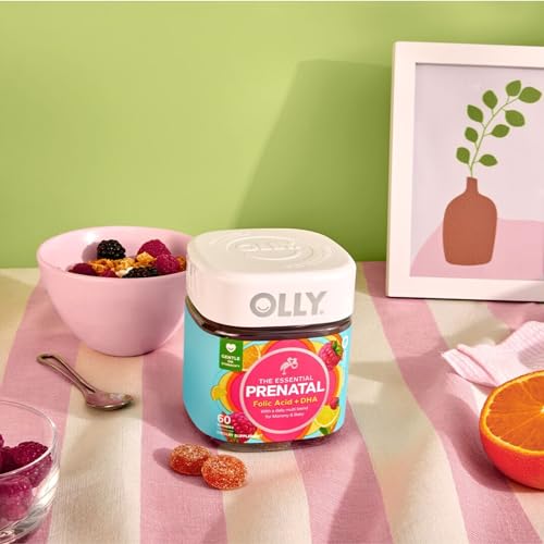 Olly Prenatal Multivitamin Gummies - Supports Wellness, Folic Acid & DHA - 60 Count