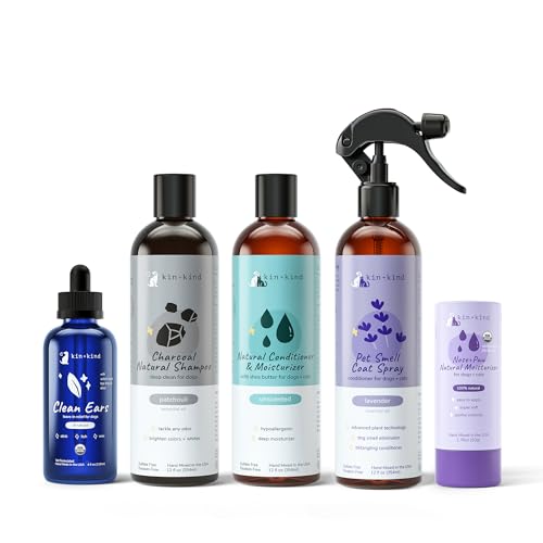 kin+kind Pet Grooming Set - Healthy Skin & Coat, Joint Support, Hand Mixed in USA - Charcoal