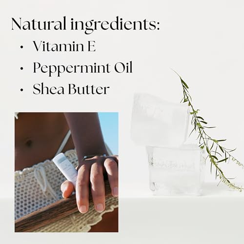 Project Reef Cooling Lip Balm - Hydrates & Soothes Dry Lips, Organic Peppermint, 3 Pack