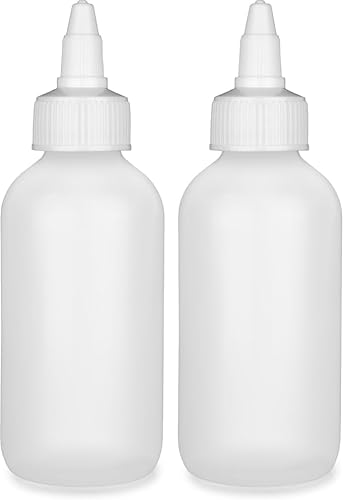 BRIGHTFROM Twist Top Applicator Bottles - Leak-Proof, BPA-Free, Refillable - 4oz Pack of 2