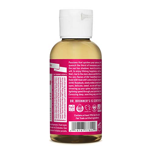 Dr. Bronner's Body Soap - Organic Oils, Fair Trade, Vegan, Concentrated - 2oz Rose