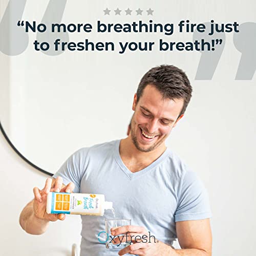 Oxyfresh Premium Mouthwash - Neutralizes Bad Breath, Hydrating & Non-Toxic - Lemon Mint, 16oz