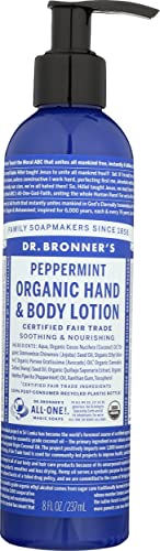 Dr Bronner Body Lotion - Nourishing Organic Oils for Smooth Skin, Vegan - 8 Fl Oz